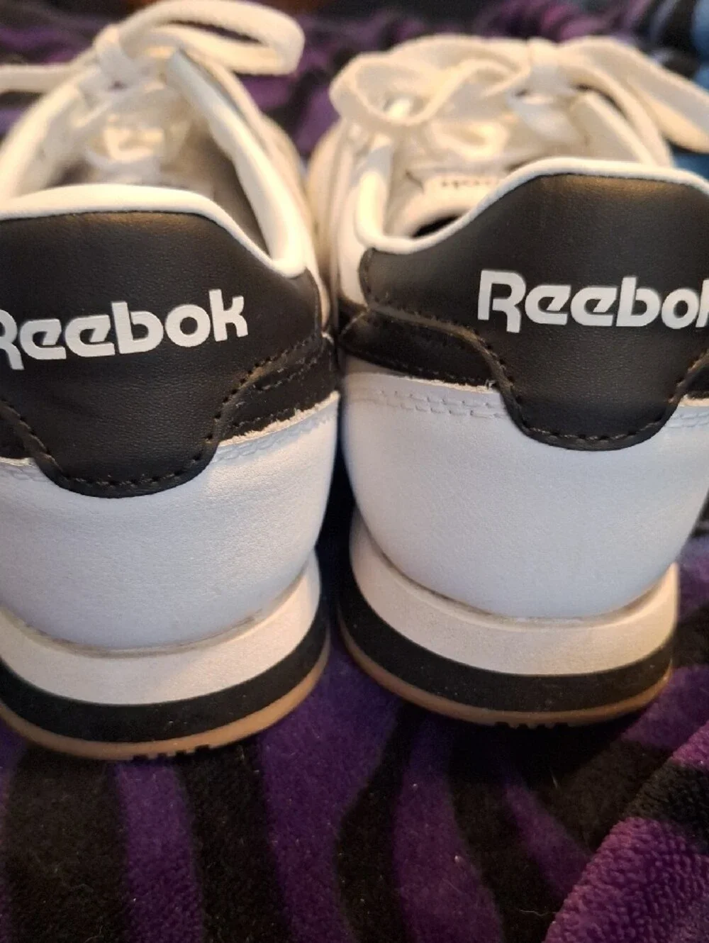 Reebok White, Black and Gum Classic Low-Top Sneakers
